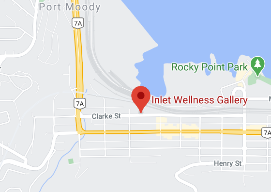 Map to Inlet Wellness Gallery in Port Moody, BC