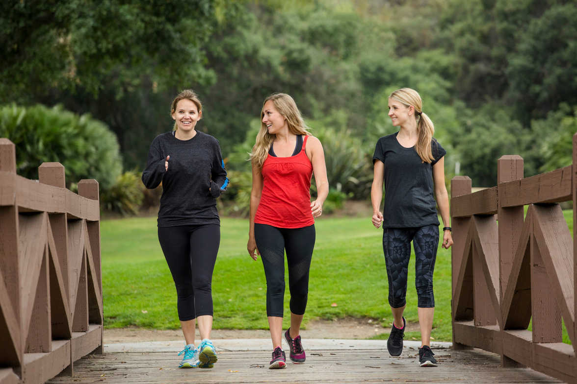 Women Walking to Yoga