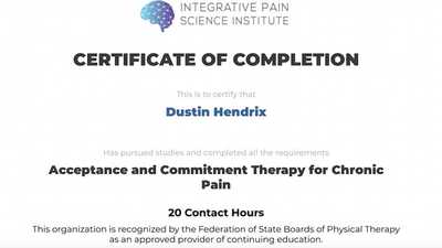 Acceptance and Commitment Therapy For Chronic Pain