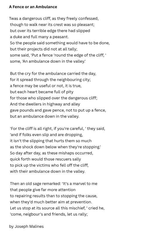 Fence or Ambulance Poem