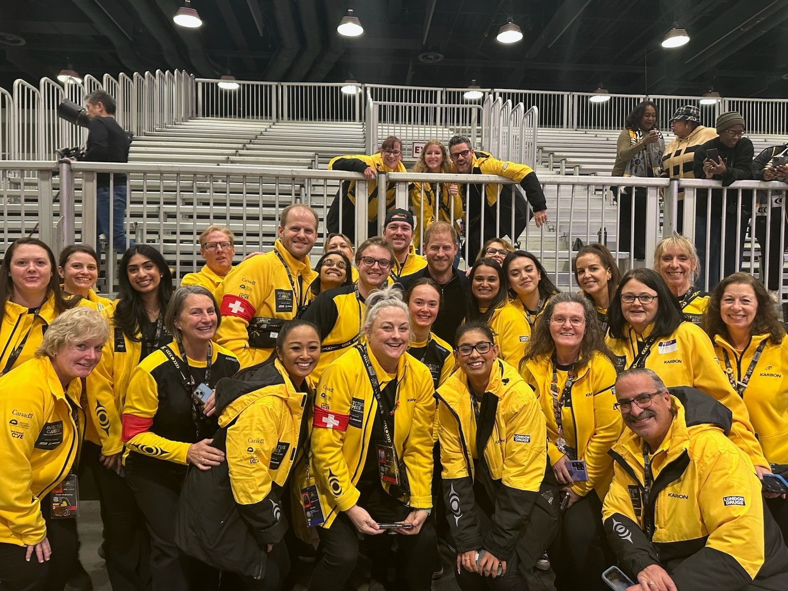 Francesca at the Invictus Games in Vancouver with Prince Harry and the Medical Team