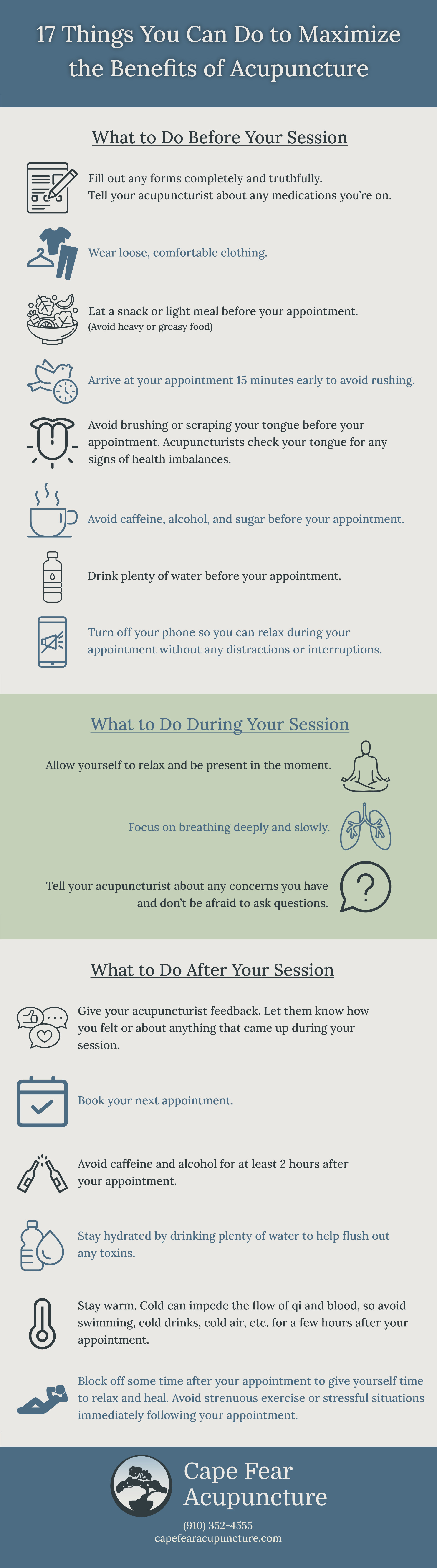 maximize benefits of acupuncture infographic