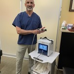 Dr Cohen with the Shockwave Machine