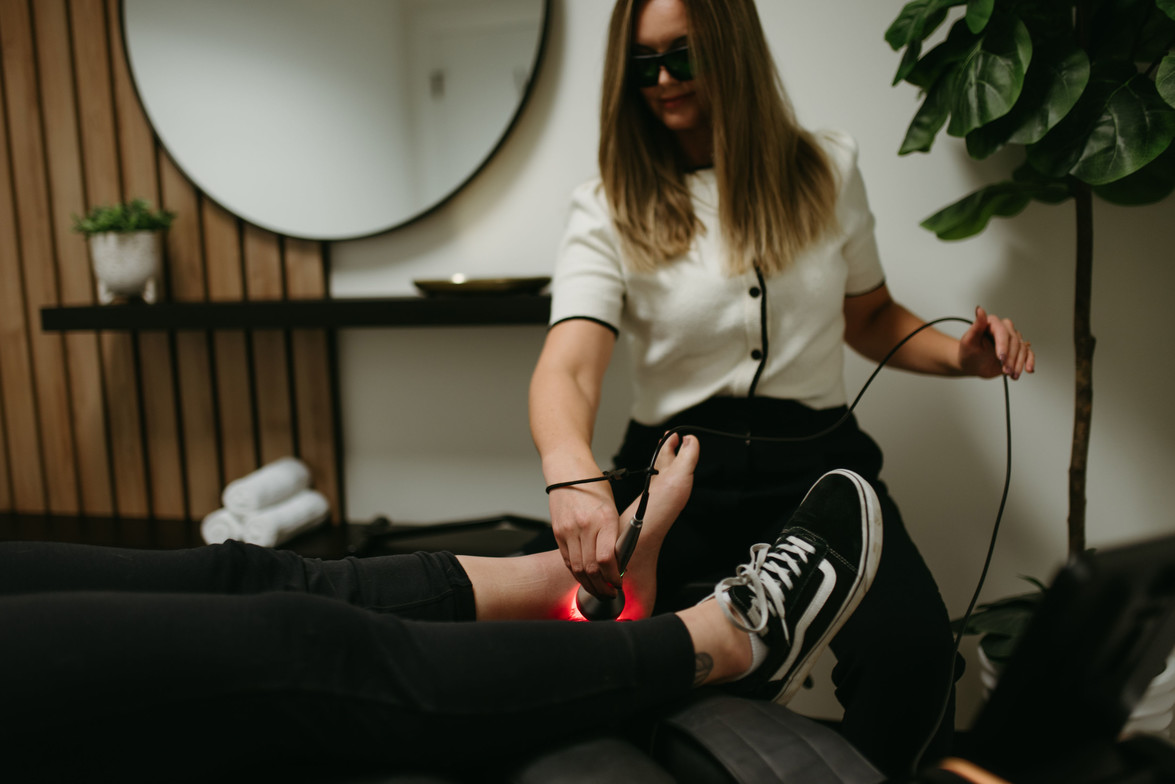 Class 4 laser therapy for ankle pain at NEXT Clinic West Kelowna