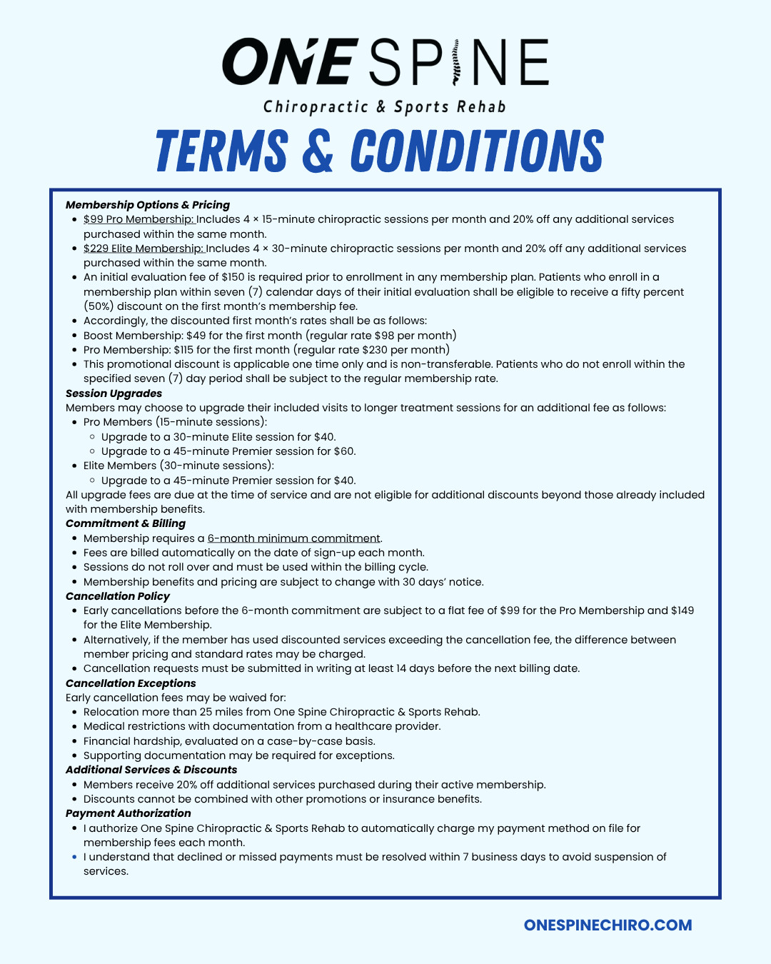 Membership Terms & Conditions