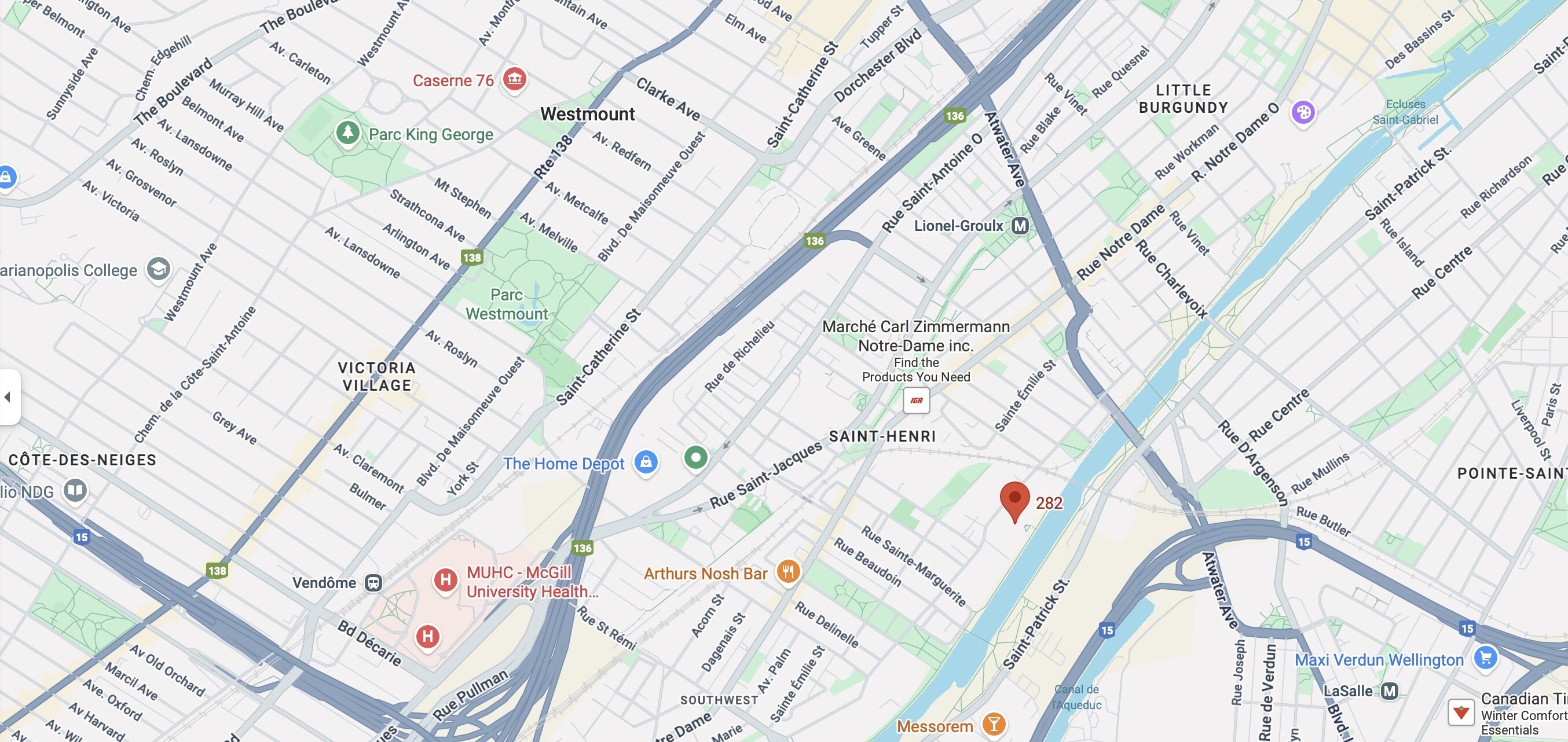 Google Maps 4000 rue Saint Ambroise, suite 282, Montreal , Québec, H4C2C7