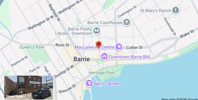 Map to The Lakeside Clinic Center for Integrated Medicine in Barrie, ON