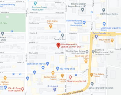 Link to: https://www.google.com/maps/dir/49.5517696,-123.9908352/5674+Teredo+St,+Sechelt,+BC+V0N+3A3/@49.5091263,-124.0139436,11z/data=!3m1!4b1!4m9!4m8!1m1!4e1!1m5!1m1!1s0x54863a6ee5c5f0c9:0x8a025b60bd162c0f!2m2!1d-123.7566661!2d49.4716162