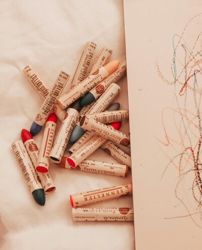 crayons and artworks