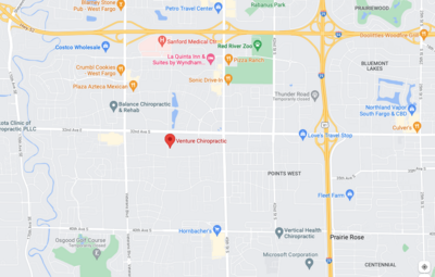 Map to Venture Chiropractic in Fargo, ND