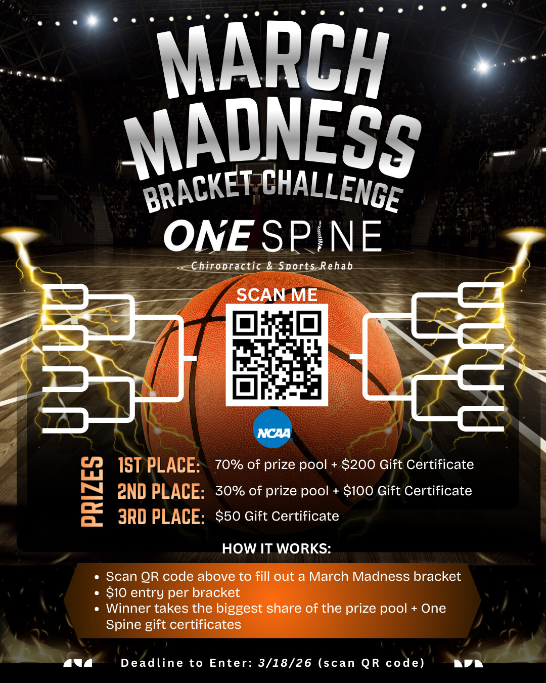 Black and Orange Modern March Madness