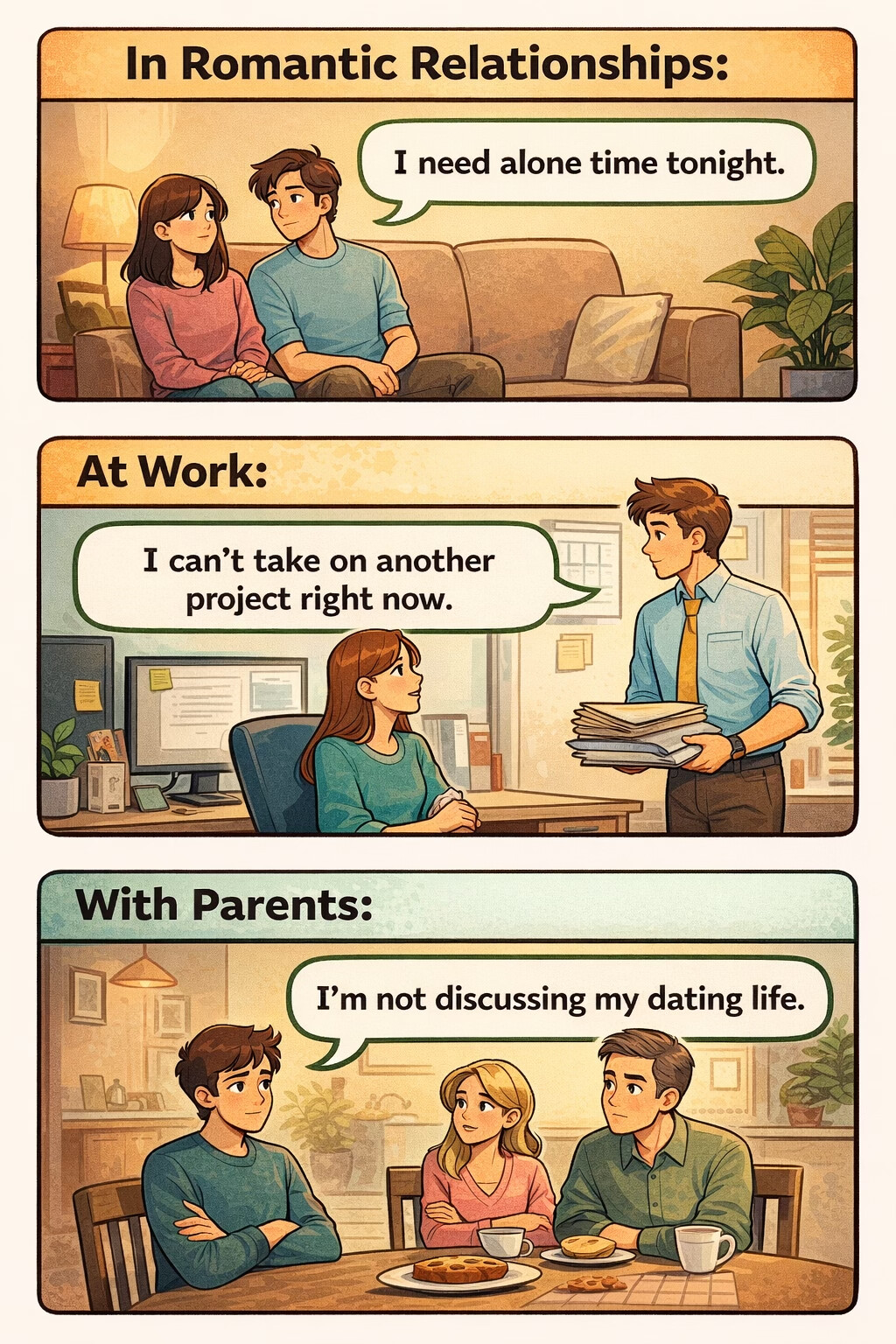 Example of healthy boundaries: