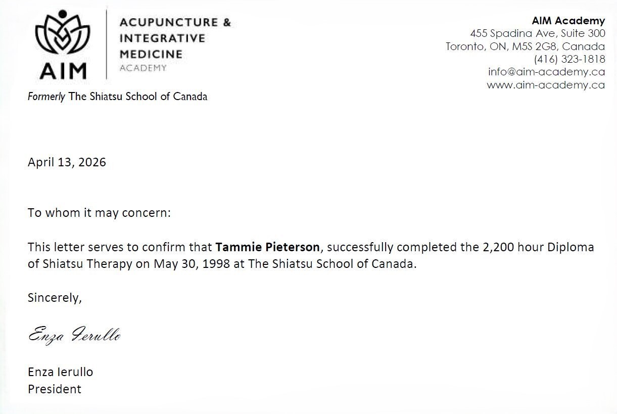 Shiatsu Therapy Confirmation of Graduation