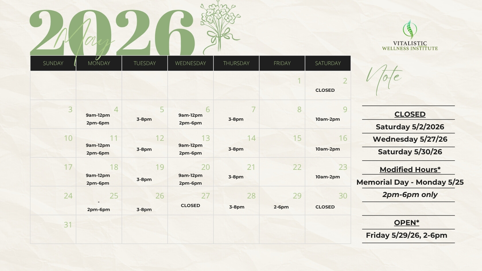 May 2026 Calendar