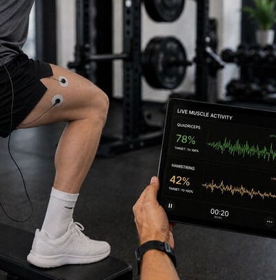 EMG testing of quadriceps during exercise 