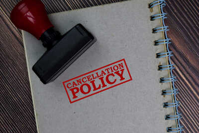 Stamp on Report. Stamp reads Cancellation Policy