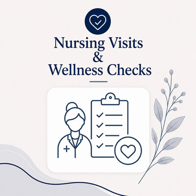 Nursing Visits and Wellness check  services focused on health monitoring, wellbeing, independence, and peace of mind for individuals and families.