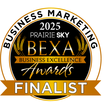 Prairie Sky Business Excellence Award Finalist Badge for 2025 Business Marketing.