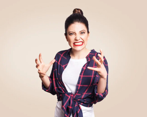 woman raging
