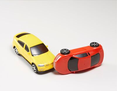 Motor Vehicle Accident with toy cars 