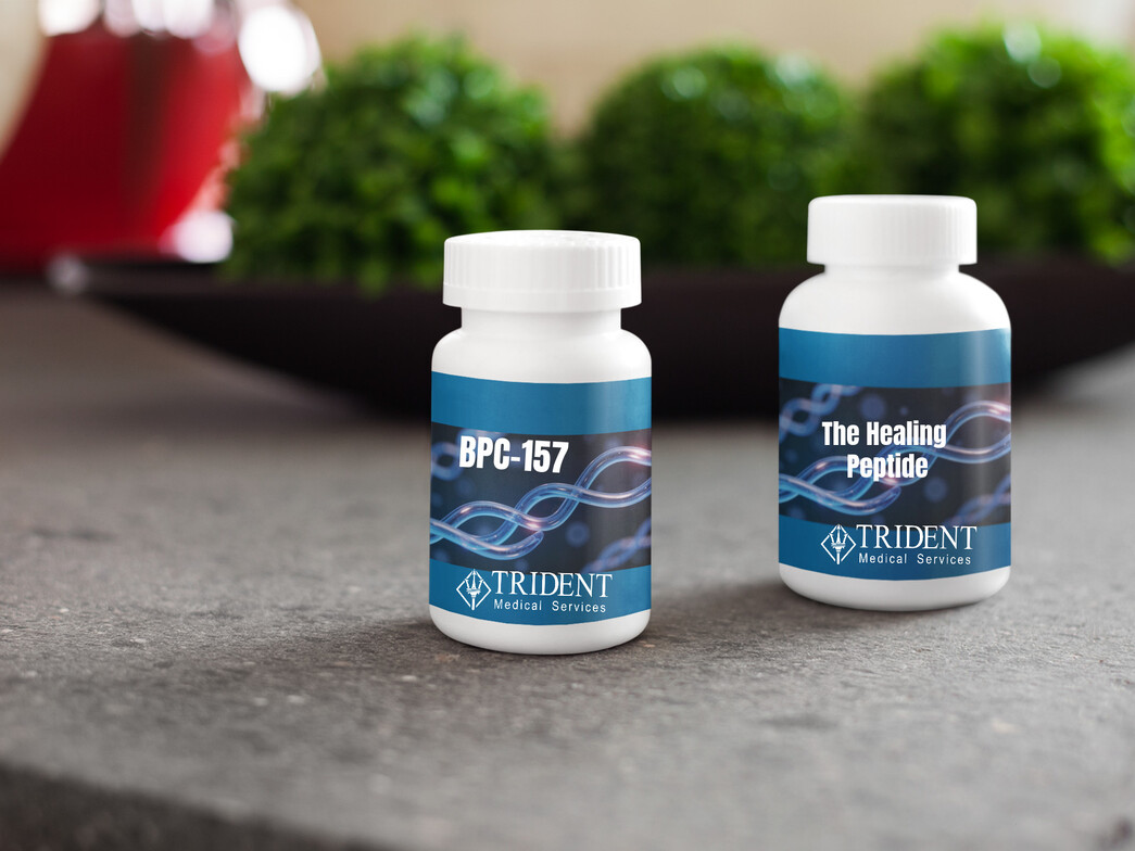 2 bottles with BPC-157 words on it