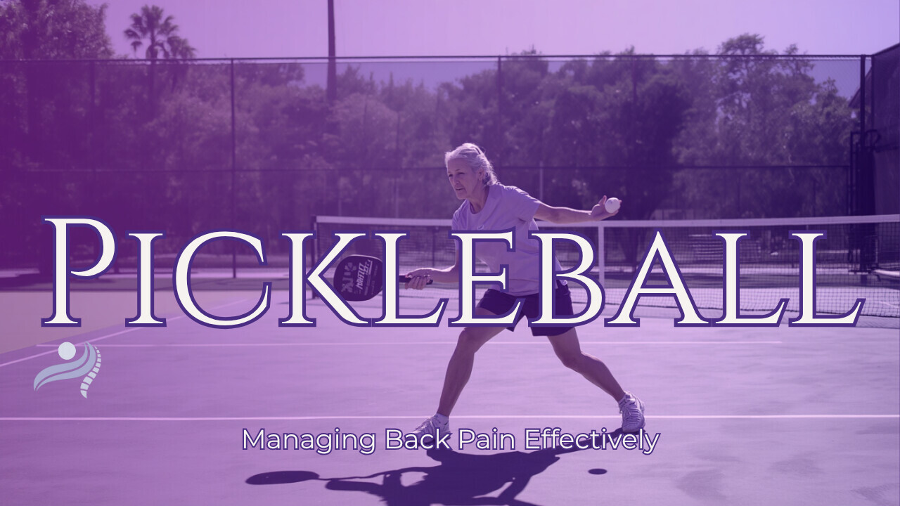 A lady playing pickleball.