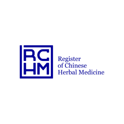 Register of Chinese Herbal Medicine logo with the blue RCHM monogram and name