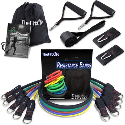 Multiple images of fit life resistant band set