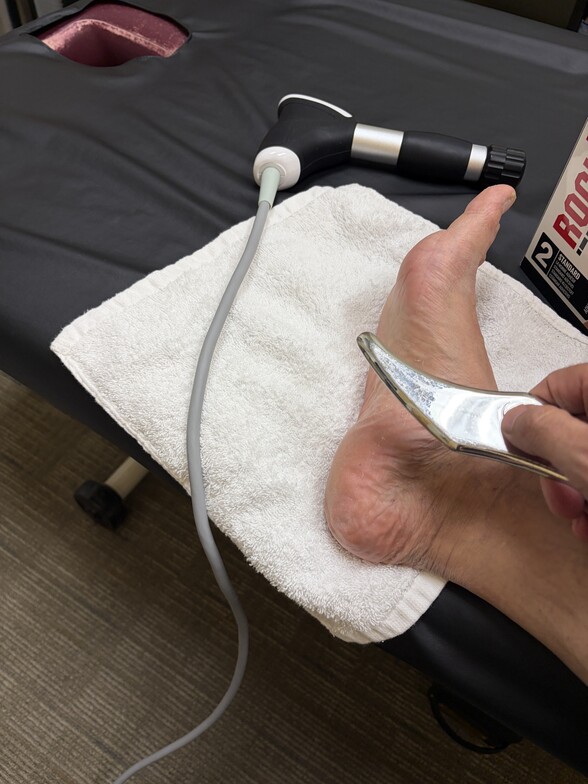 Using Graston or FAKTR tools to scrape fascial adhesions