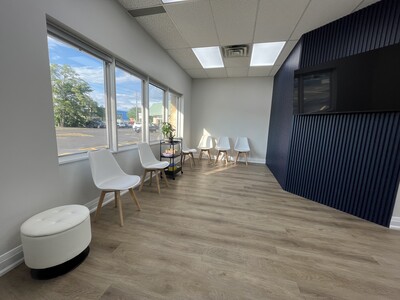 Clean & modern clinic waiting area