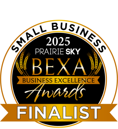 Prairie Sky Business Excellence Award Finalist badge for 2025 Small Business..
