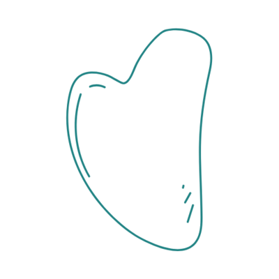 Teal guasha tool icon on a transparent background
