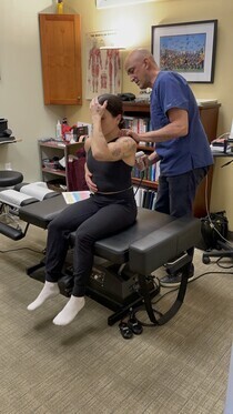 Dr Cohen treating a patient