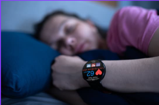 woman wearing wearable sleeping