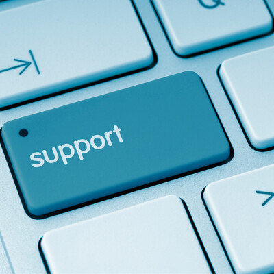 Keyboard with the word support symbolizing unlimited email, text, and community support for medical cannabis evaluations at Bella Medical Associates near Charlotte NC.