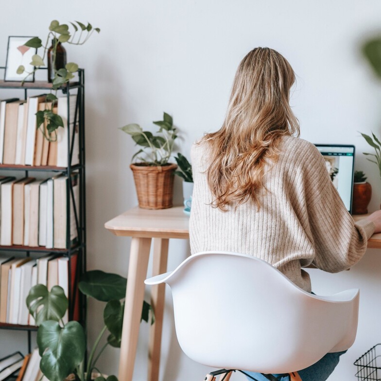 Client focused during online therapy intensive session in a quiet home workspace