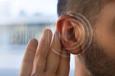 Ear with hearing graphics