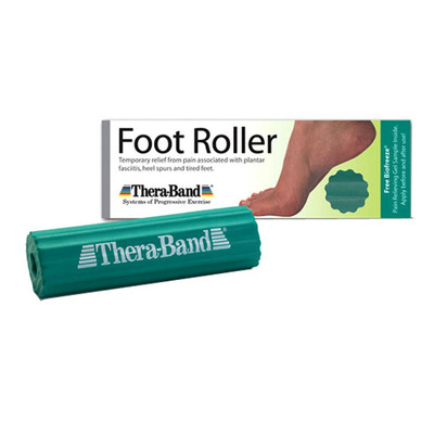 Green Thera band foot roller and box