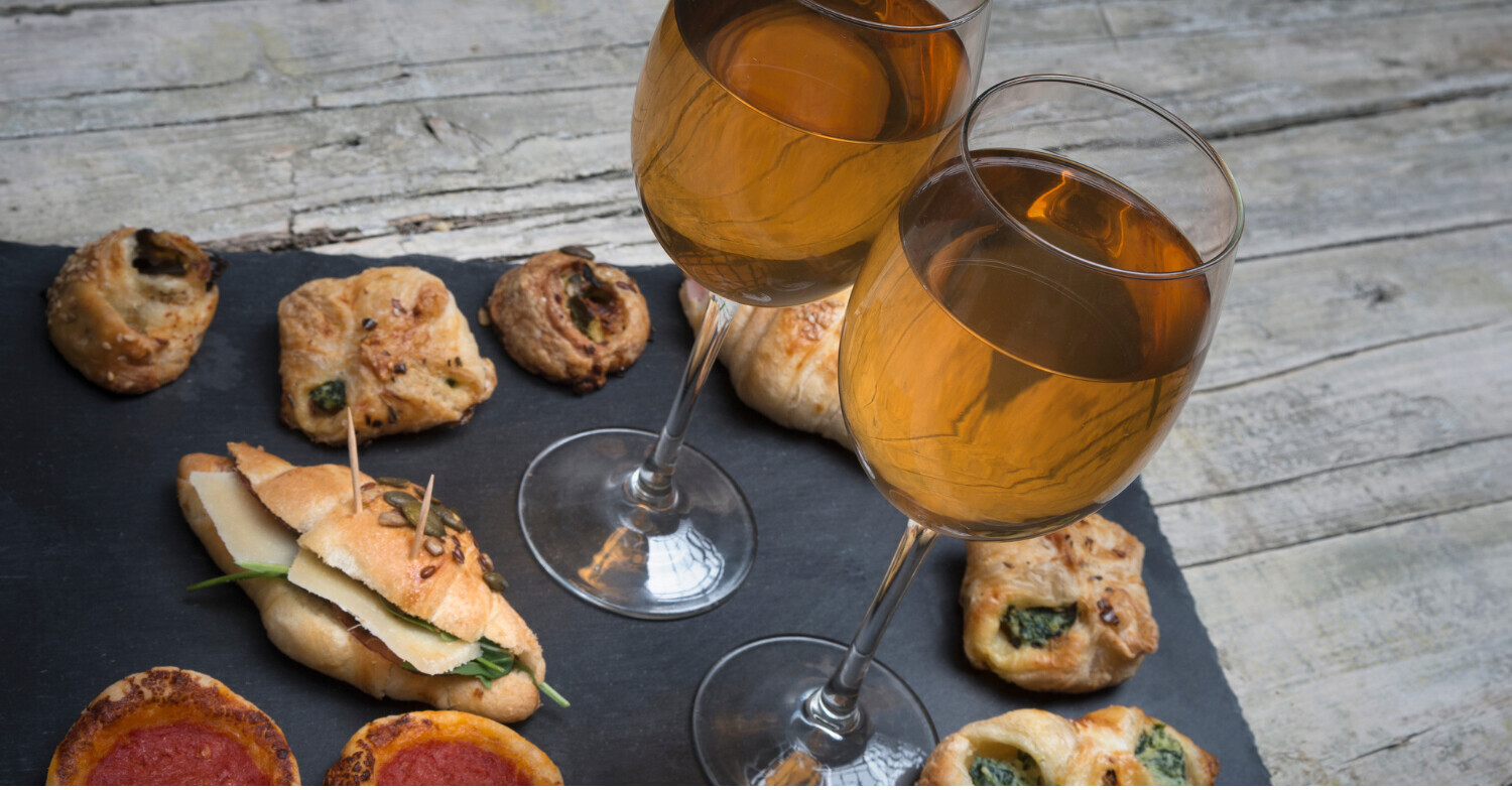 Appetizers and happy hour drinks