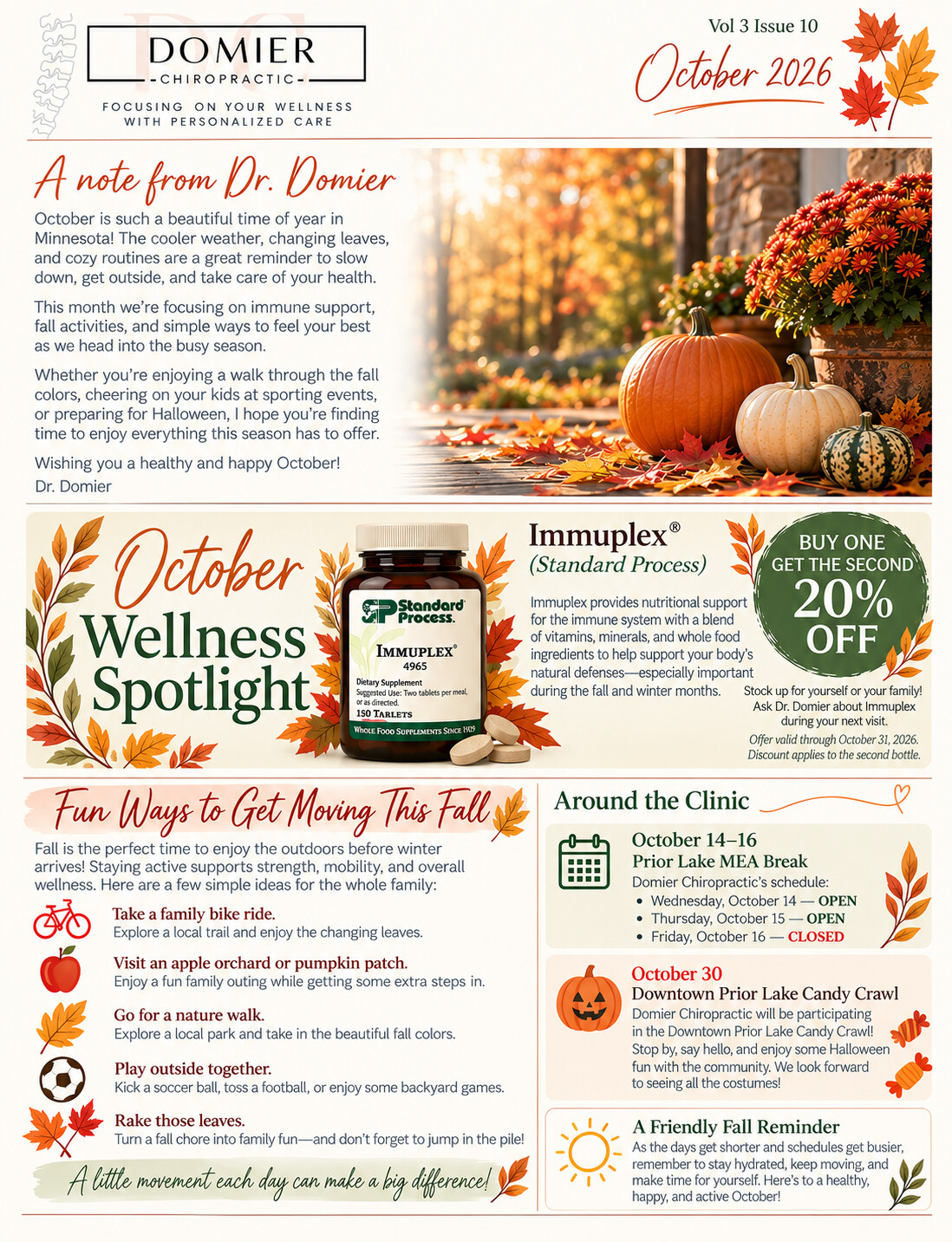 Autumn Wellness Newsletter Layout