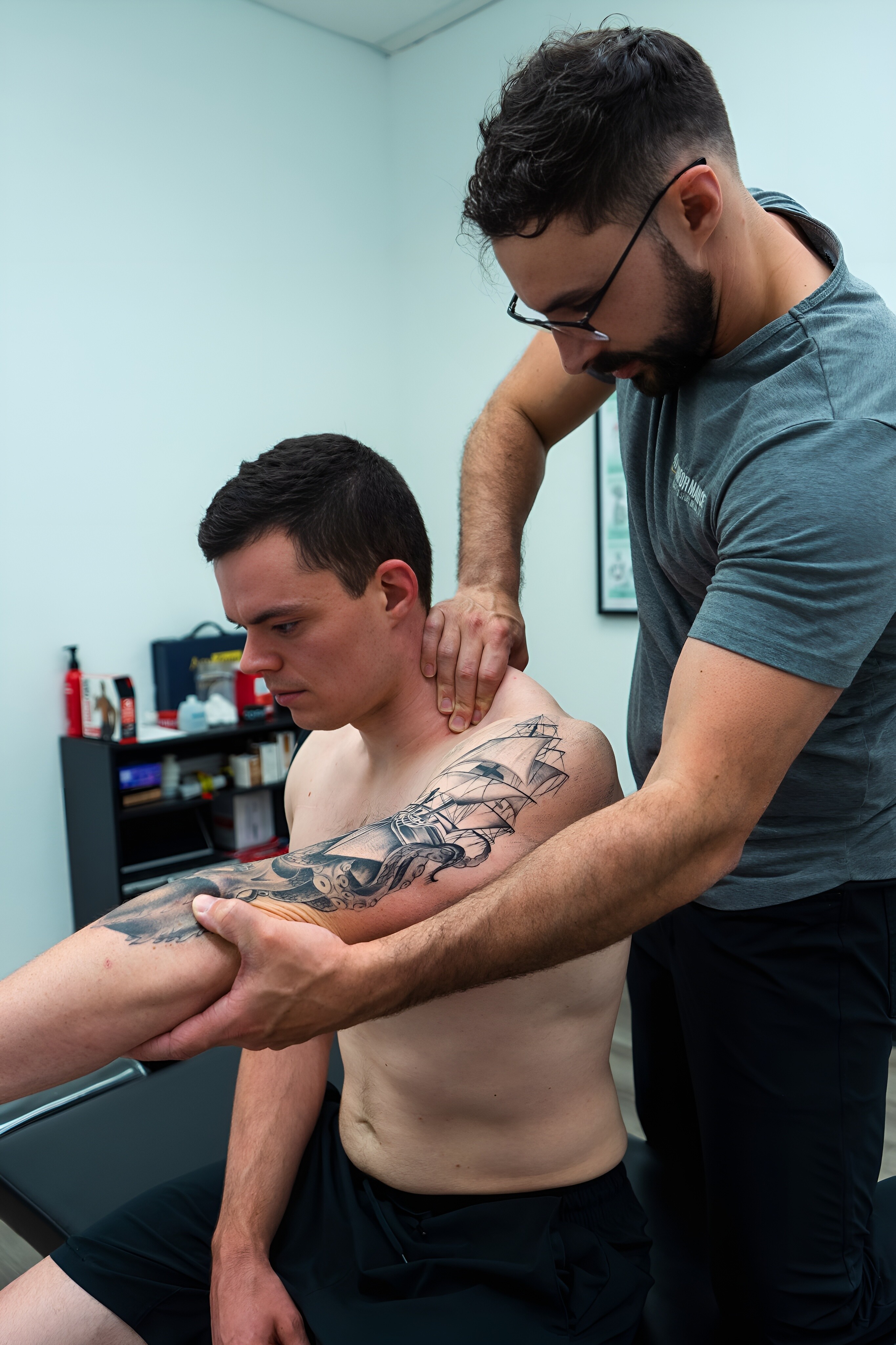 Patient receiving manual therapy at a sports chiropractic clinic in Springfield, MO
