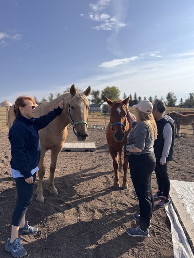 Group of people with horses