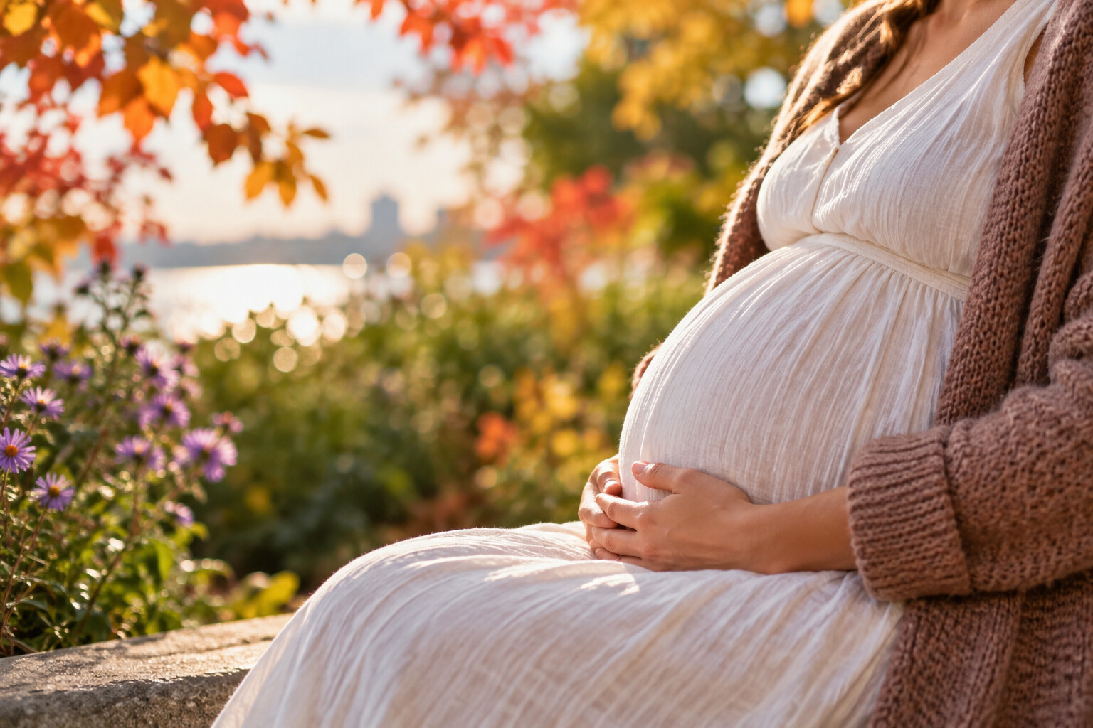 Serene Autumn Maternity Portrait